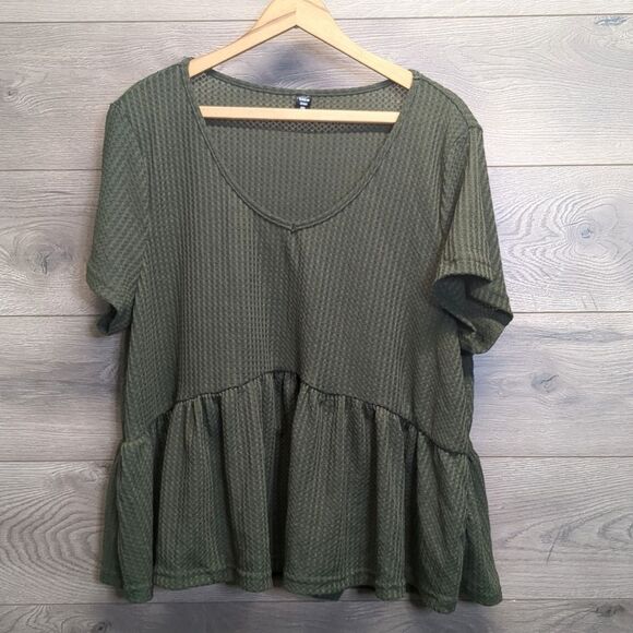 Shein Short Sleeve Waffle Blouse Women's Plus Size 4x - Picture 1 of 6